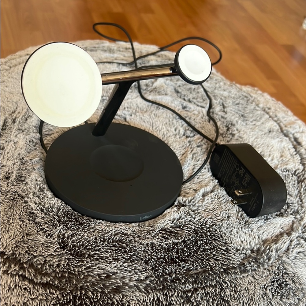 3-in-1 Belkin Black Wireless Charging Stand for iPhone, Apple Watch, and Airpods